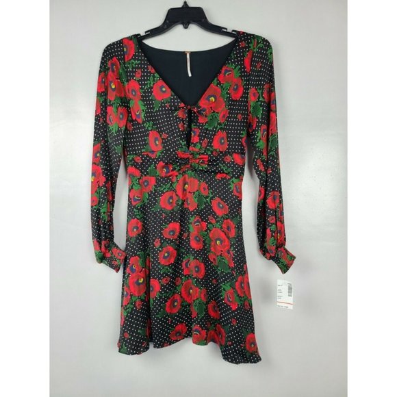 Free People Morning Light Poppy Mini Dress Size 12 - Picture 2 of 12